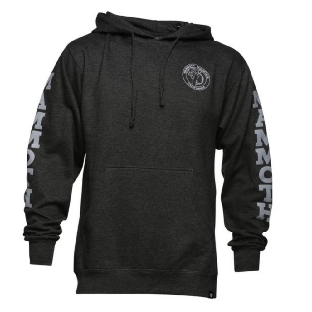 Mammoth Mountain Hoodie Ski Woolly Black Pullover Sweatshirt Spell Out Size S